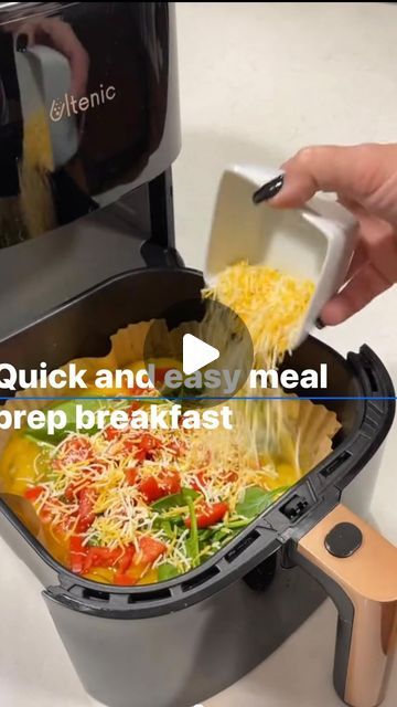 Brandi | Entrepreneur | Mama on Instagram: "Thanks @Kim Pauckner!! This is such an easy way to prep breakfast!! ➡️Looking for delicious and easy meal preps and recipes? Follow for more! 👍🏼 ##airfryer #airfryerrecipes #airfryerhack #airfryerfrittata #airfryereggs #EasyRecipe #quickrecipes #frittata #mealprep #healthjourney #eggs #eggrecipe" Air Fryer Egg Breakfast Recipes, Breakfast In Airfryer, Airfryer Egg Recipes, Airfryer Eggs Recipes, Air Fryer Egg Breakfast, Fried Egg Meal Prep, Air Fryer Breakfast Meal Prep, Airfryer Breakfast Recipes Egg, Air Fry Breakfast