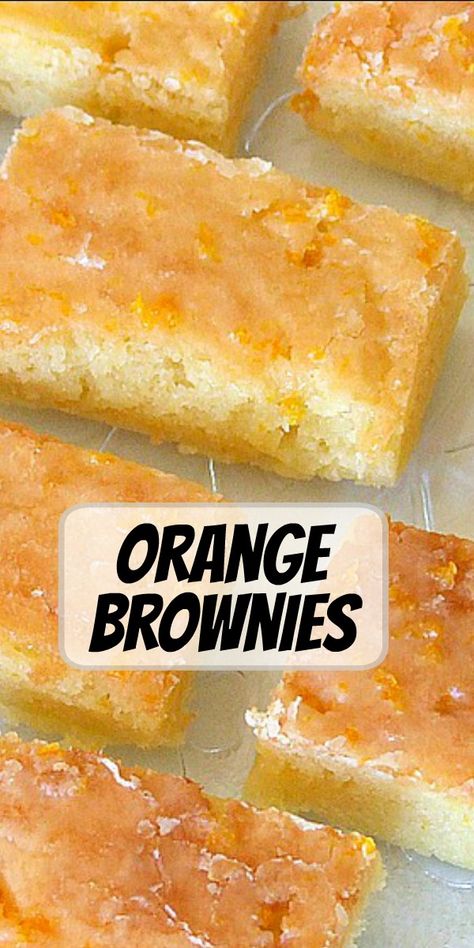 Recipes With Oranges Desserts, Orange Blondies Recipe, Orange Bars Recipe, Orange Brownies Recipe, Paula Deen Desserts, Delicious Desserts Recipes Homemade, Orange Baking Recipes, Orange Food Ideas, Orange Blondies