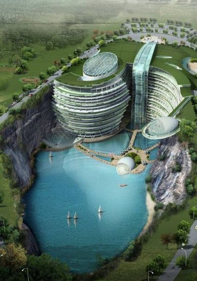 Songjiang Hotel, Songjiang, Shanghai, China Taman Air, Halong Bay, Amazing Buildings, Shanghai China, Futuristic Architecture, Bhutan, Places Around The World, Amazing Architecture, Macau