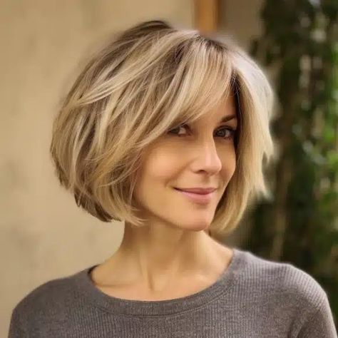 Chin Length Haircuts, Feathered Bangs, Choppy Bob Hairstyles, Chin Length Hair, Hairstyles For Women Over 50, Bob Haircut For Fine Hair, Short Hairstyles For Thick Hair, Bob Hairstyles For Fine Hair, Haircuts For Medium Hair