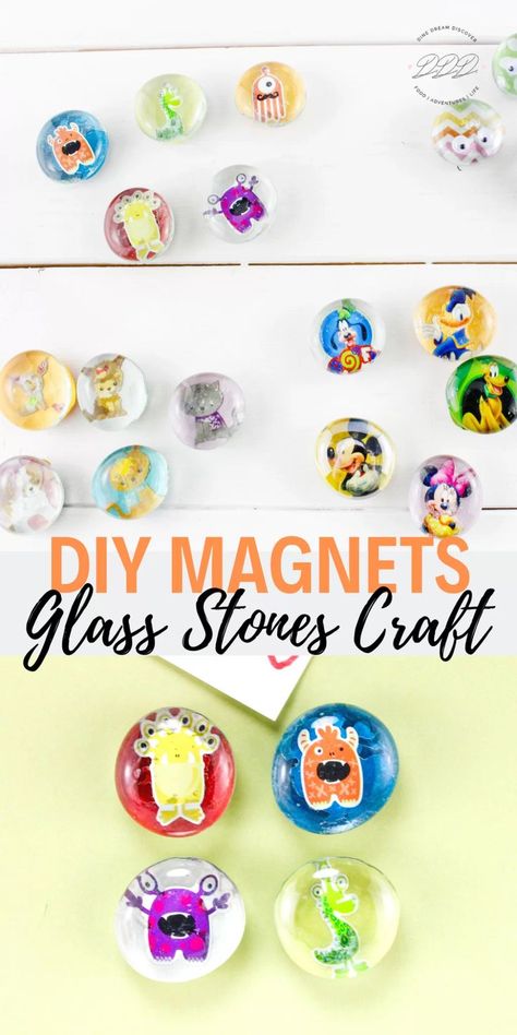 Glass Stone Magnets How To Make, Marble Magnets Diy, Diy Glass Magnets, Magnet Crafts For Kids, Glass Stone Magnets, Stones Craft, Marble Magnets, Diy Magnets, Stem Crafts