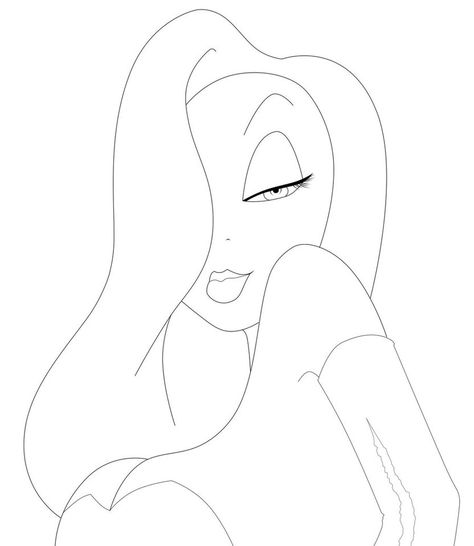 Jessica Rabbit tattoo design- this turned out really well on fake skin (was only my 3rd tattoo so this was so easy) Jessica Rabbit Tattoo, Rabbit Tattoo Design, Rabbit Coloring Pages, Jessica Rabbit Cartoon, Jessica And Roger Rabbit, Rabbit Coloring, Rabbit Tattoo, Rabbit Drawing, Rabbit Tattoos