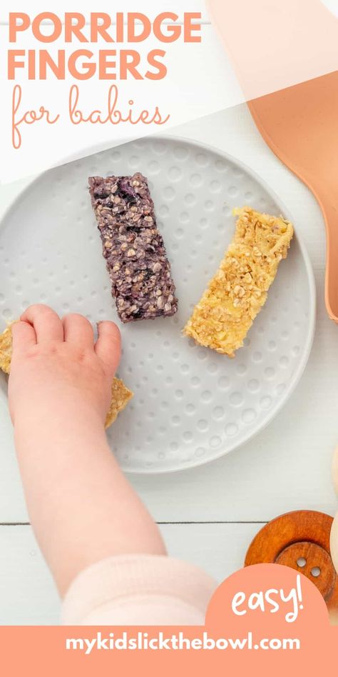 Finger Food Baby, Porridge Fingers, Led Weaning Breakfast, Weaning Ideas, Baby Oatmeal, Baby Led Weaning Breakfast, Fingerfood Baby, Oatmeal Porridge, Toddler Foods