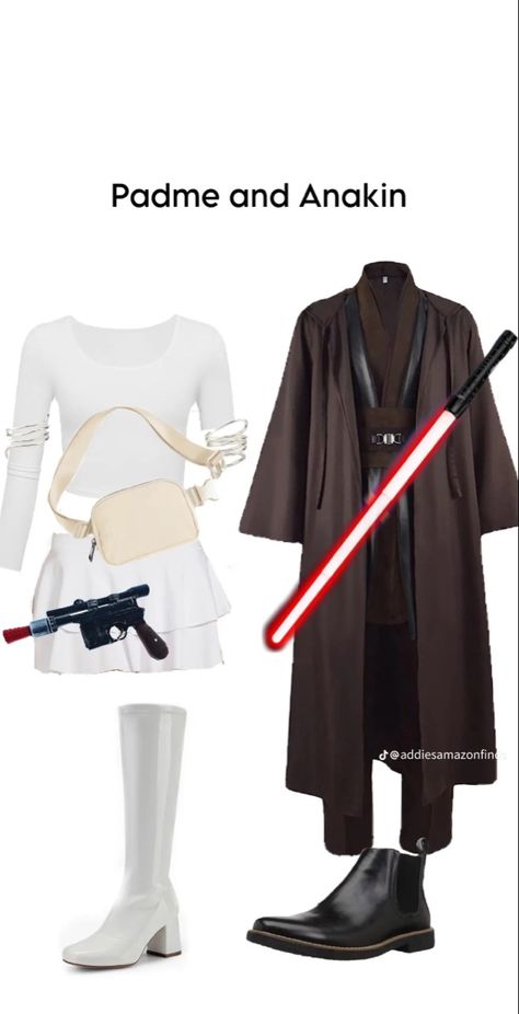 Last Minute Star Wars Costume, Star Wars Duo Costumes, Star Wars Couple Costume, Best Halloween Costumes For Couples, Padme And Anakin, Disfraz Star Wars, Teenage Halloween Costumes, Star Wars Halloween Costumes, Hatter Costume