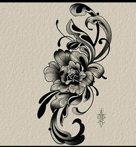 108 Tattoo, Knee Tattoos, Abstract Tattoo Ideas, Tattoo Dark, Neo Tattoo, Side Neck Tattoo, Abstract Tattoos, Traditional Tattoo Flowers, Floral Tattoo Sleeve