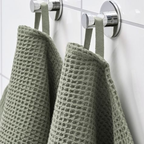 Ikea Website, Ikea Bathroom, Green Towels, Towel Colors, Bath Sheets, Soft Towels, Green Tones, Guest Towels, Fabric Softener