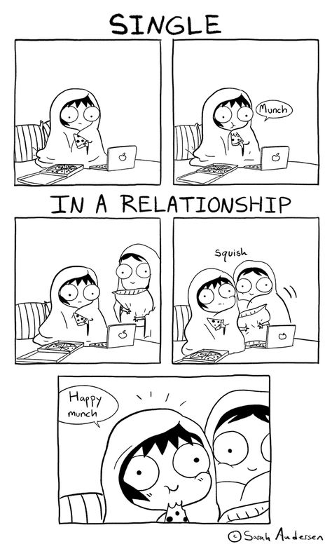 One of the many great comics you can read for free at GoComics.com!  Follow us for giveaways & giggles. Sarah Anderson Comics, Sarah's Scribbles, Sarah Andersen, Sarah Anderson, Relationship Comics, Online Comics, 웃긴 사진, Memes Humor, Relationship Memes