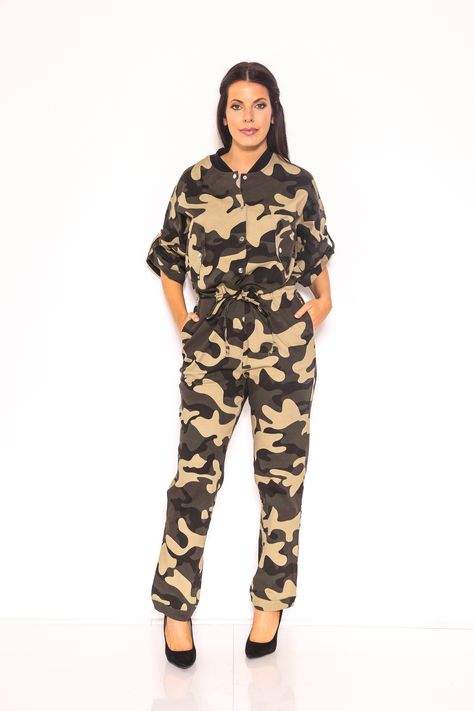 Jane Jumpsuit Camouflage Jumpsuit, Camo Jumpsuit, Loose Romper, Army Camo, Fashion Nova Outfits, Camo Fashion, Army Fashion, 60 Fashion, Playsuit Romper