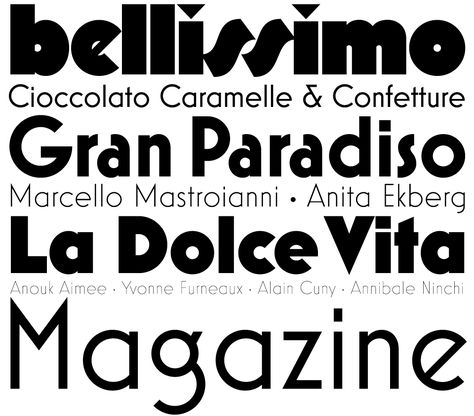 Italian Fonts Typography, Art Deco Typeface, Italian Typeface, Typeface Combinations, Italian Font, Italian Typography, Art Deco Typography, Art Deco Fonts, Typeface Typography