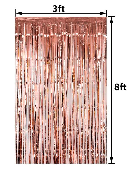 Rose Gold Curtains, Bride Shower Gifts, Fringe Curtains, Rose Gold Bride, Gold Bachelorette Party, Bride To Be Balloons, Gold Bachelorette, Foil Curtain, Party Photo Backdrop