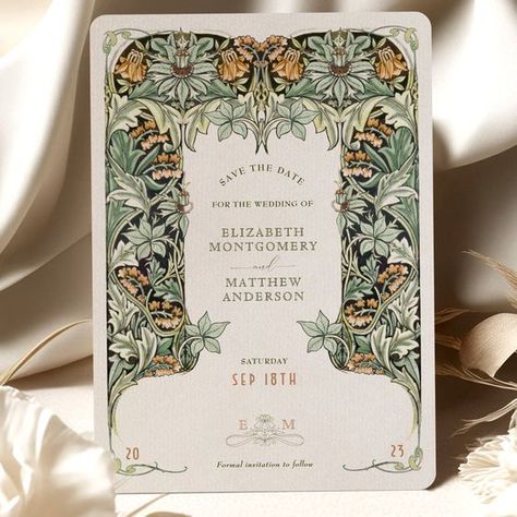 Save the Date Card Victorian Elegance Wedding#Elegant #DIYWeddingInv #UniqueInvitations #WeddingInspo
#WeddingIdeas Foil Save The Dates, Art Nouveau Weddings, Victorian Elegance, Elegance Wedding, Foil Wedding Invitations, Victorian Wedding, Victorian Vintage, Foil Invitations, Invitation Inspiration