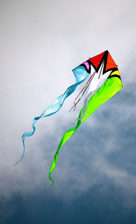 The wide flowing tails provide almost half the visual impact of this big Delta kite. In this shot the white central section blends with the cloud cover - it takes a moment to recognize the kite as a Delta! T.P. (my-best-kite.com) "Pretty Kite" Cropped from a photo by Lester Public Library on Flickr. Two Rivers Wisconsin, Delta Kite, Kite Making, Kite Designs, Two Rivers, Kite Flying, Kites, The Cloud, Lake Michigan