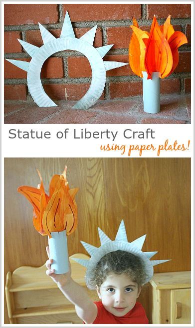 Statue Of Liberty Craft, Craft Crown, Statue Of Liberty Crown, American Symbols, Patriotic Crafts, The Statue Of Liberty, Paper Plate Crafts, Plate Crafts, Patriotic Holidays