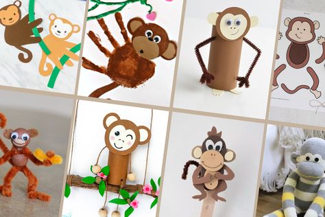 30+ Monkey Crafts and Activities for Preschoolers Easy Monkey Craft Preschool, Monkey Preschool Activities, Monkey Activities For Preschool, Monkey Craft Preschool, Paper Plate Monkey, Sock Monkeys Tutorial, Monkey Craft, Craft For Kids Easy, Sock Monkey Pattern