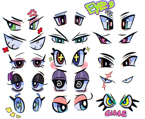 Eye Shapes Character Design, Evil Cartoon Eyes, Face Shapes Drawing Cartoon, Almond Shaped Eyes Drawing, Eye Shapes Drawing Anime, Eyes All Angles, Cartoon Eye Tutorial, Characters With Multiple Eyes, Cartoon Eyes Styles