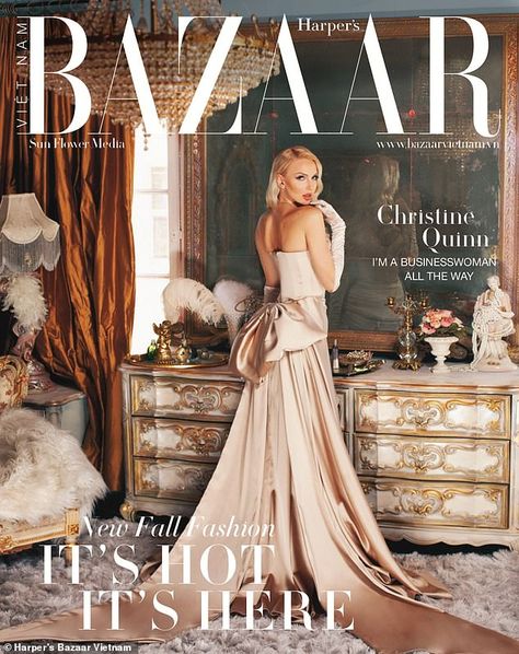 The 32-year-old Oppenheim Group realtor said in her Harper's Bazaar Vietnam cover story: '... Harper's Bazaar Cover, Iconic Magazine Covers Fashion, Magazine Inspired Photoshoot, Fancy Photoshoot, Vintage Poses, Oppenheim Group, Bazaar Cover, Vogue Wall, Harper Bazaar