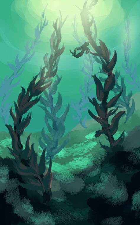 Sea Illustration Art, Underwater Drawing, Ocean Plants, Underwater Background, Animal Paintings Acrylic, Ocean Drawing, Sea Drawing, Underwater Plants, Sea Artwork