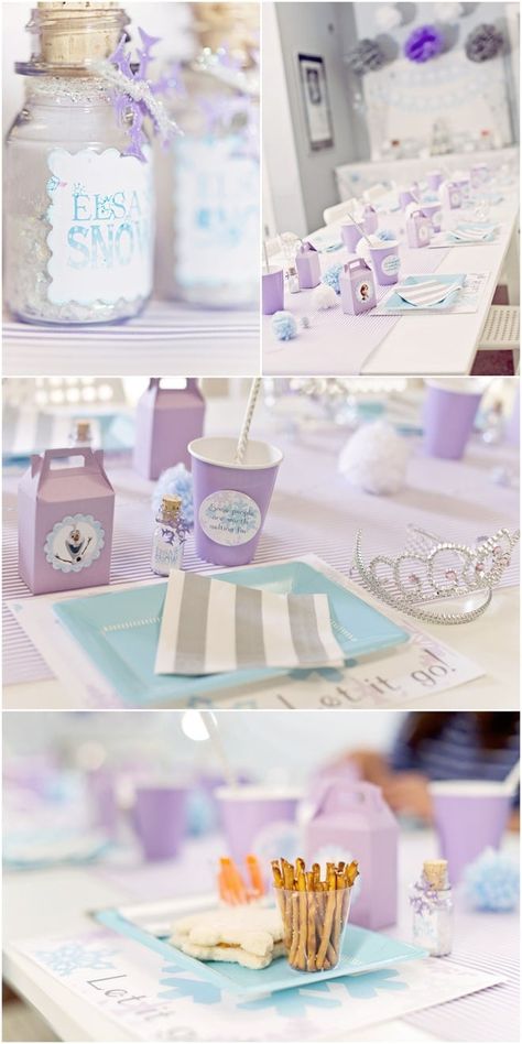 Frozen Inspired Birthday Party! LOVE THESE IDEAS! Elegant Frozen Birthday Party, Classy Frozen Birthday Party, Frozen Birthday Party Outfit, Frozen 2nd Birthday Party, Frozen 3rd Birthday, Shower Colors, Frozen Bday Party, Snow Party, Disney Frozen Birthday Party