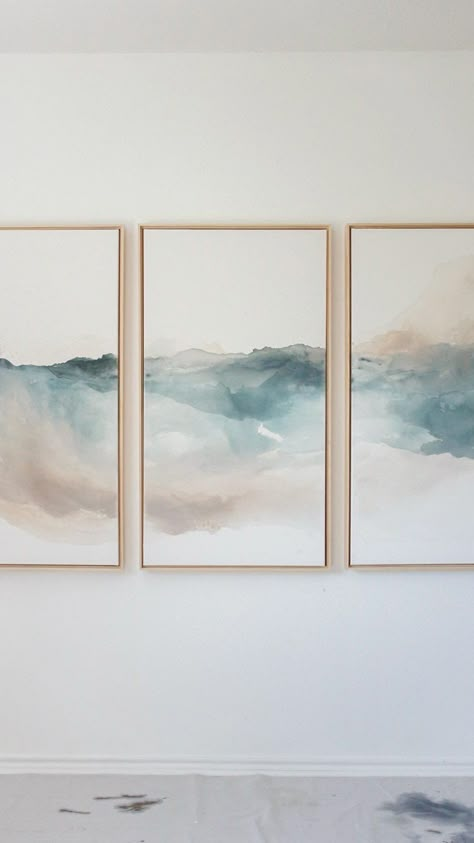 Rebecca King | Triptych commission heading to Florida this week • • • #contemporarypainting #modernart #inkartist #arte #studioscenes #dsart #dscolor… | Instagram Farmhouse Cozy Living Room, Triptych Art Abstract, Bright Abstract Art, Triptych Art, Art Above Bed, Wall Art Inspiration, Acrylic Ink, Modern Artists, Decorating With Pictures