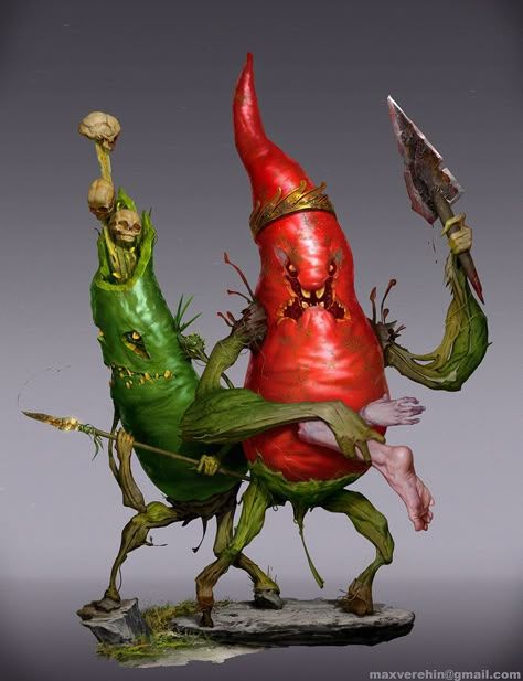 ArtStation - Chili, Maxim Verehin Weird Monsters, Plant Monster, Dnd Monsters, Monster Concept Art, Plant Drawing, Dungeons And Dragons Homebrew, Fantasy Monster, Creepy Art, Monster Design