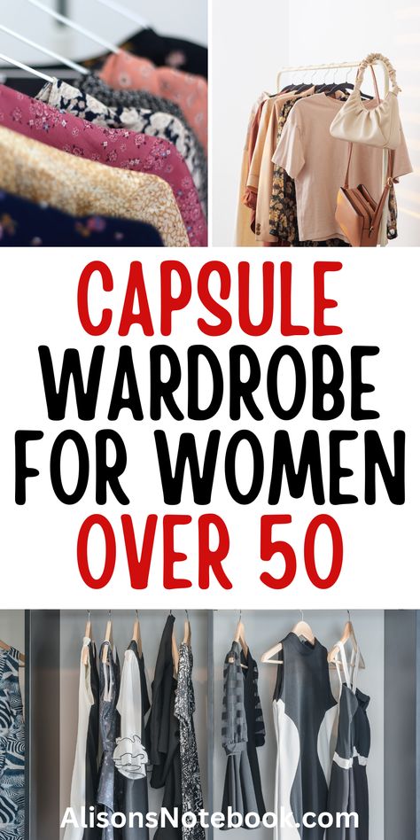 Are you struggling to find the perfect capsule wardrobe over 50 that suits your style? Discover how to build a successful summer capsule wardrobe over 50 with AlisonsNotebook. Our guide offers the ultimate tips for creating a Capsule wardrobe for older women, including outfits women over 50 casual and classic looks for women over 50. Download Your FREE Capsule Wardrobe Guide today and start transforming your style with ease! Don’t miss out on this powerful resource! Over 50 Womens Fashion Fifty Not Frumpy Capsule Wardrobe, Capsule Wardrobe Plus Size Over 50, Womens Fashion For Work Over 50 Capsule Wardrobe, Clothing Capsules For Women Over 50, Core Wardrobe Over 50, Capsule Wardrobe For Women Over 50, How To Create A Capsule Wardrobe 2024, Capsule Wardrobe Retired Woman, Wardrobe Over 50