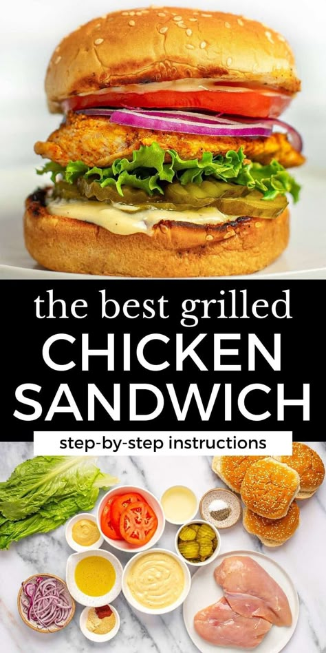 The Best Grilled Chicken Sandwich Recipe Best Grilled Chicken Sandwich Recipes, Grilled Chicken Club Sandwich, Chicken Tender Sandwich Ideas, Grill Chicken Sandwich, Best Grilled Chicken Sandwich, Grilled Sandwich Recipes, Chicken Breast Sandwich Recipes, Chicken Cakes, Grilled Chicken Sandwich Recipes