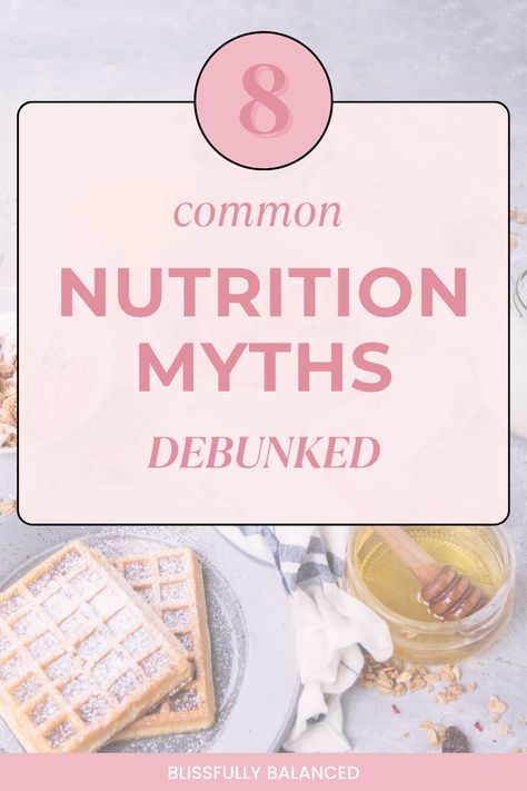 8 common nutrition myths and the facts behind them. Start your wellness journey off right by getting the right information. Don't ruin any of your progress and results by believing these popular nutrition myths. Improve your diet and wellness by getting the right facts! Healthy Book, Going Gluten Free, Feeling Fatigued, Well Balanced Diet, Cleanse Your Body, Variety Of Fruits, Nutrient Dense Food, Wellness Journey, Intuitive Eating