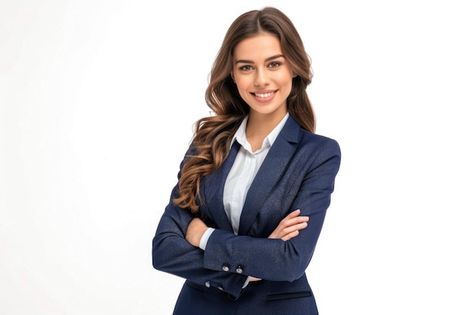 Photo confident business woman in blue s... | Premium Photo #Freepik #photo Confident Business Woman, Business Headshots Women, Folded Arms, Crossed Arms, Birthday Vibes, Woman In Suit, Corporate Women, Headshots Women, Office Suit