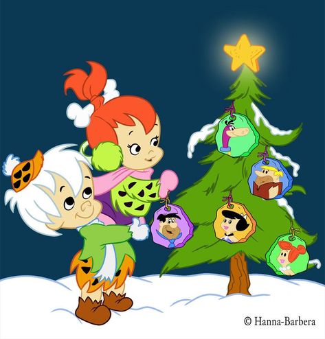 Navidad 2008 by HB-FAN Flintstone Christmas, Flintstone Family, Flintstone Cartoon, Hanna Barbera Characters, Pebbles And Bam Bam, Pebbles Flintstone, Bamm Bamm, Hanna Barbera Cartoons, Disney Wall