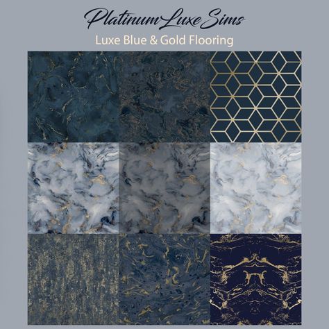 Luxe Blue & Gold Flooring - The Sims 4 Build / Buy - CurseForge Sims 4 Mac, Sims 4 Cc Furniture Living Rooms, Sims 4 Stories, Sims 4 Cheats, Sims 4 Tsr, Sims Packs, Sims 4 House Building, Free Sims 4, Sims 4 Expansions