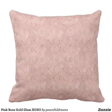 Pink Rose Gold Glam XOXO Throw Pillow Gold Glam, Holidays 2022, Custom Throw Pillow, Couch Bed, Pink Rose, Decorative Throw Pillows, Throw Pillow, Decorative Pillows, Rose Gold