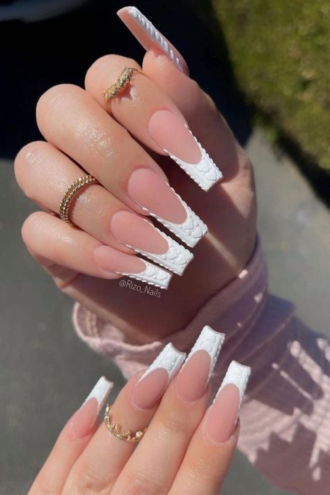 French Nails Coffin, Coffin French Nails, Coffin Nails Inspiration, Coffin Nails Short, Coffin French, Nails Short Coffin, Coffin Nail Designs, Gel Nails French, Tapered Square Nails