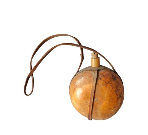 Vintage Gourd Canteen with Leather strap, Gourd Water Bottle Leather Wrapped, Vintage Gourd Water Flask, Military water flask bottle Canteen Water Bottle, Water Flask, Flask Bottle, The Store, Leather Wraps, Five Star, Gourds, Flask, Leather Straps