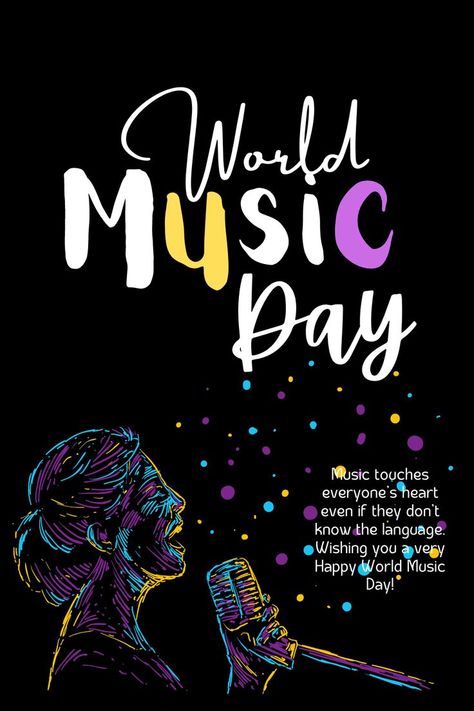 Happy World Day! World Music Day Poster Design, World Music Day Quotes, World Music Day Poster, Music Day Poster, Music And The Brain, World Music Day, Music Day, World Days, Bollywood Songs