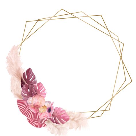 Frame Border Design Png, Dried Flowers Frame, Pink Dried Flowers, Watercolor Flower Wreath, Wedding Borders, Flowers Frame, Frame Border Design, Pink Texture, Floral Texture