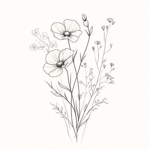 Png Tattoo, Bouquet Drawing, Tattoo Design For Women, Flower Bouquet Drawing, Animal Canvas Paintings, Petunia Flower, Mystical Tattoos, Floral Png, Stylist Tattoos