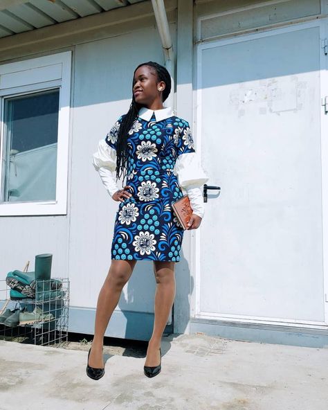 African print, dress,ankara,fashion Ankara Outfits, Ankara Dresses, Dress With Stockings, African Print Dress, Ankara Dress, Collar Neck, African Print, Ankara, Print Dress