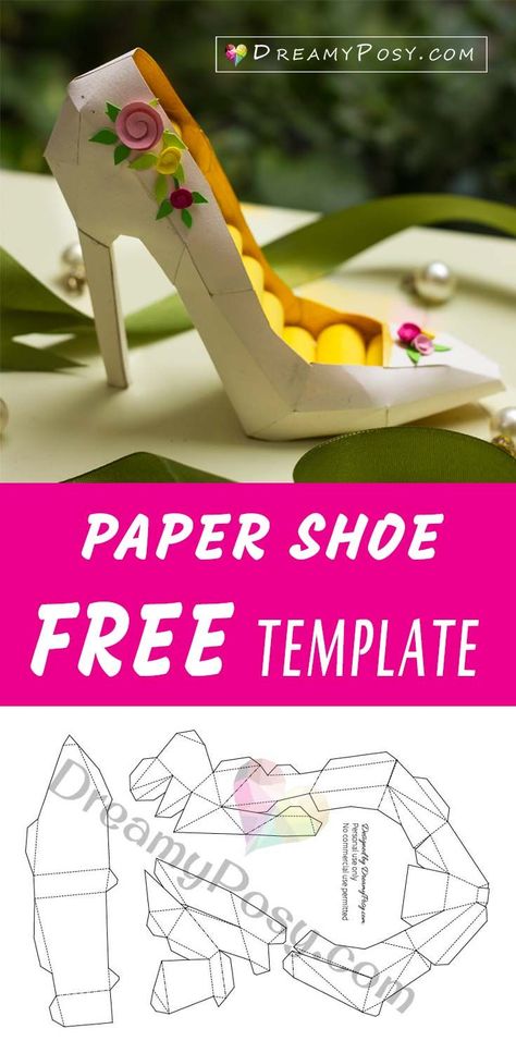 Jewerly Box Diy, Box Template Printable, 3d Templates, Shoe Template, Paper Shoes, Paper Templates Printable, Paper Box Template, Paper Craft Ideas, Gift Box Template