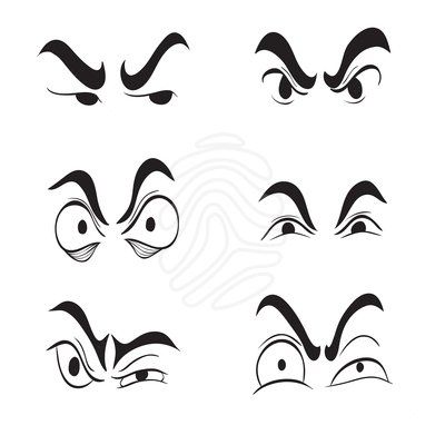 Mad Eyes Drawing, Eyes Cartoon Drawing, Cartoon Eyebrows, Mad Cartoon, Angry Cartoon, Eyes Clipart, Angry Eyes, Cartoon Eyes Drawing, Tattoo Outline Drawing