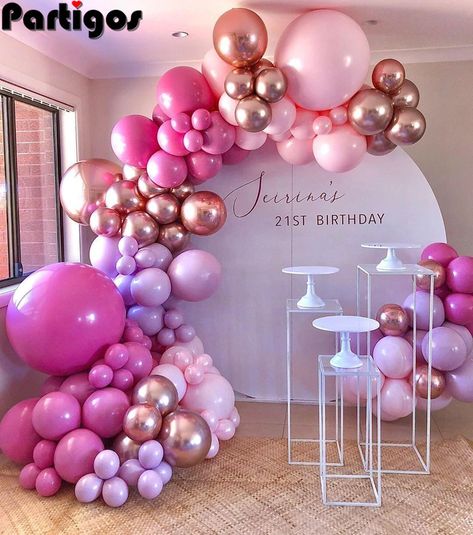 Rainbow Balloon Arch, Baby Shower Balloon Arch, Birthday Party Balloons, Deco Ballon, Bridal Shower Balloons, Butterfly Birthday Party, Purple Balloons, Rose Gold Balloons, Rainbow Balloons