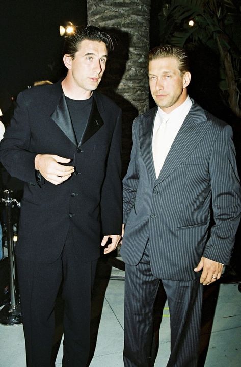 Baldwin Brothers, Billy Baldwin, Stephen Baldwin, Black Beats, Younger Brother, All Blacks, 90s Aesthetic, Blue Aesthetic, Double Breasted Suit Jacket