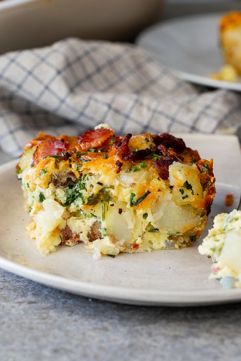 Potato Breakfast Casserole, Cheesy Bacon Potatoes, Breakfast Potato Casserole, Breakfast Casserole Bacon, Potato Breakfast, Bacon Potato, Brunch Recipe, Cheesy Bacon, Simply Delicious