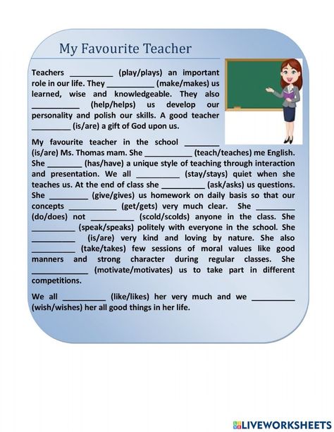 My Favourite Teacher Essay, Self Reflection Essay, Student Survival Kits, Writing Test, English Stories For Kids, Essay Outline, Narrative Essay, My Favourite Teacher, Class Teacher