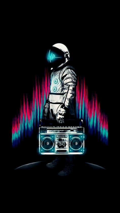 Musical Astronaut (2160x3840) Astronaut Wallpaper, Astronaut Art, Creation Art, Mixed Media Illustration, New Retro Wave, Dope Art, Art Pop, Music Wallpaper, Art And Illustration