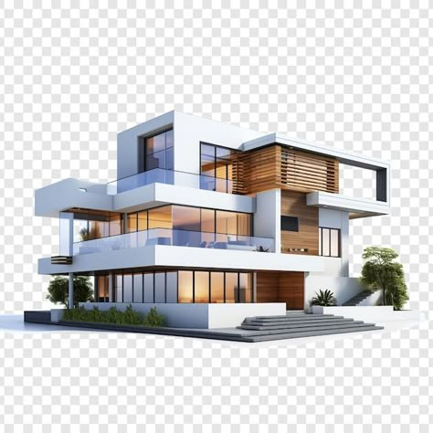 Contemporary house isolated on transpare... | Premium Psd #Freepik #psd #contemporary #modern-architecture #contemporary-house #modern-house Real Estate Resources, Real Estate Homes, Modern Contemporary Facade, Contemporary Villa Design, Real Estate Designs, Construction Poster, Real Estate Building, Big Modern Houses, Graphics Resources