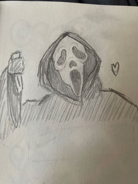 Small Easy Sketches To Draw, Skelton Ideas Drawing, How To Draw Ghostface, Scary Movie Drawings, Sketch Easy Simple, Cartoon Boy Drawing, Gang Drawings, Ghost Face Drawing Easy, Ghostface Sketch