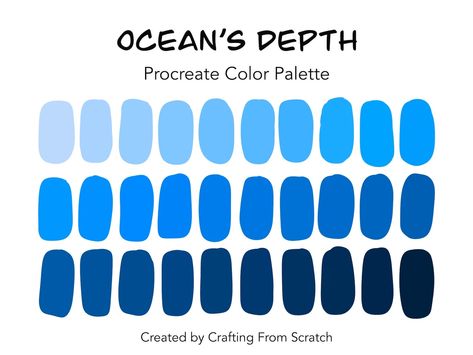 Procreate Color Palette and Hex Code Color Palette Ocean's Depth Gradient 30 Colors Procreate Tools Blue Navy - Etsy South Africa Hygge Color Palette, Hex Code Color Palette, Hygge Colors, Gradient Palette, Earth Tone Color Palette, Diy Wedding Invitation, Procreate Color Palette, Code Color, Ocean Depth