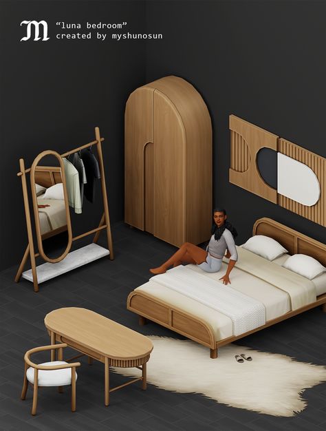 🌙 LUNA BEDROOM | myshunosun on Patreon Sims 4 Pack, The Sims 4 Pack, Mods Sims 4, Sims 4 Beds, Mod Furniture, Sims Packs, Sims 4 Bedroom, The Sims 4 Packs, Sims 4 Expansions