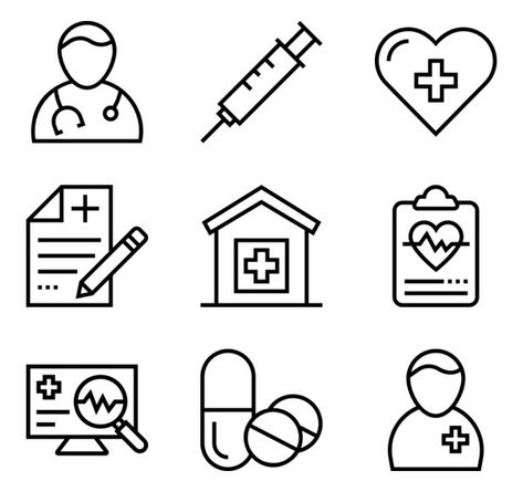 Hospital Stickers, Email Newsletter Template Design, Product Pitch, Medicine Icon, Doctor Icon, Pharmacy Logo, Fonts For Business, Icons Black And White, Pediatric Clinic