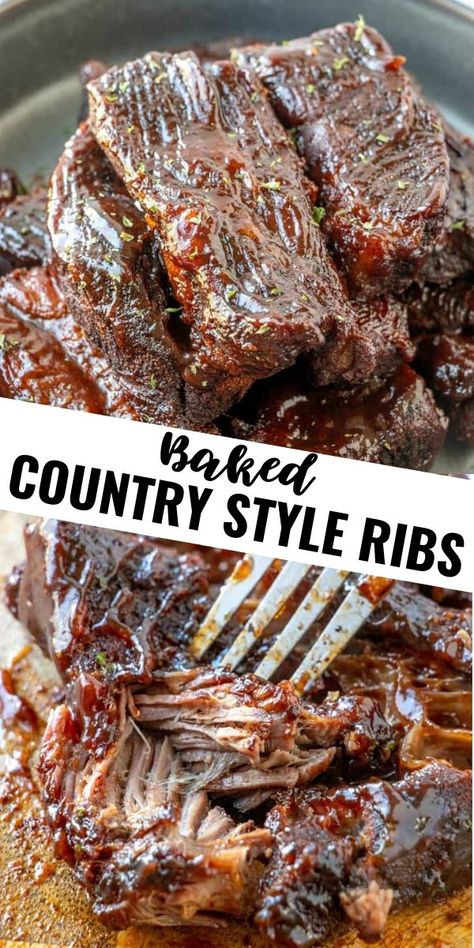 Country Style Short Ribs, Country Beef Ribs Boneless, Country Style Beef Ribs In Oven, Beef Chuck Country Style Ribs Boneless, Baked Short Ribs Recipe, Beef Country Ribs, Country Style Beef Ribs, Beef Country Style Ribs, Baked Country Style Ribs